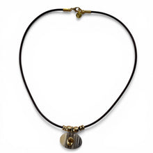 Load image into Gallery viewer, Zebra Jasper Oval Pendant Rope Necklace with Citrine