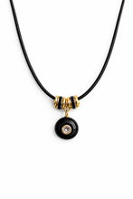 Load image into Gallery viewer, Round Black Onyx and White Topaz Rope Necklace