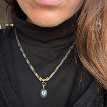 Load image into Gallery viewer, Labradorite Topaz Inlay Knot Pendant