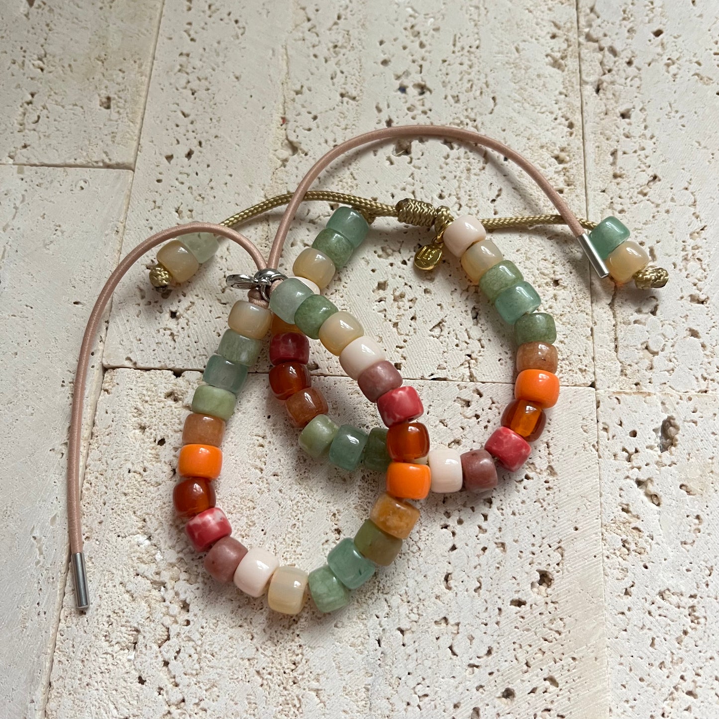 Lady Marmalade, Gemstone Adjustable Beaded Bracelet