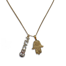 Load image into Gallery viewer, Give Peace a Chance, Hamsa & Peace Gold Filled Necklace