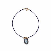 Load image into Gallery viewer, Labradorite and Blue Topaz Oval Rope Necklace