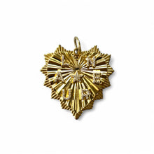 Load image into Gallery viewer, XL LOVER Fluted Heart Charm