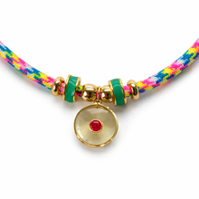 Load image into Gallery viewer, Round Lemon Quartz & Orange Cubic Zirconia Rope Necklace