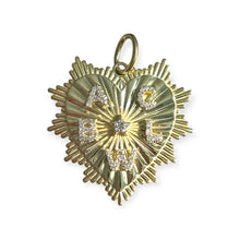 Load image into Gallery viewer, XL LOVER Fluted Heart Charm