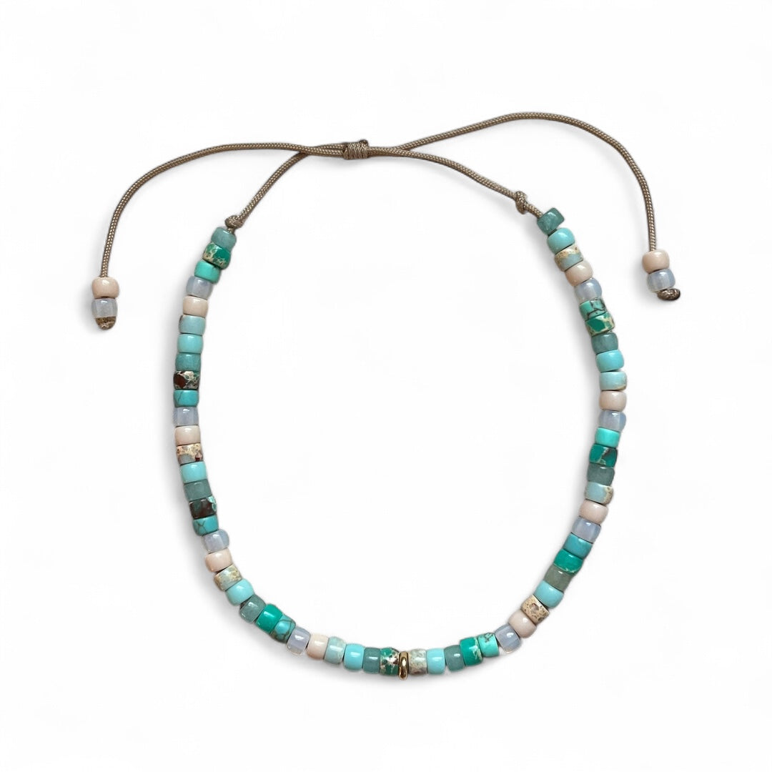 Lemongrass Mojito, LB x Henry Reese Choker Necklace with 14k Gold Bead