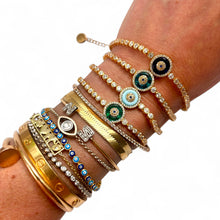 Load image into Gallery viewer, Evil Eye Bezel Tennis Bracelet