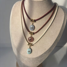 Load image into Gallery viewer, Rope Gemstone Pendant Necklace | Gold Filled Accent Beads