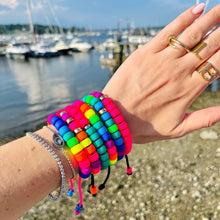 Load image into Gallery viewer, Coolio, Neon Glow Cools, Adjustable Beaded Bracelet