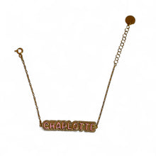 Load image into Gallery viewer, Custom Enamel Name Bracelet with Pave