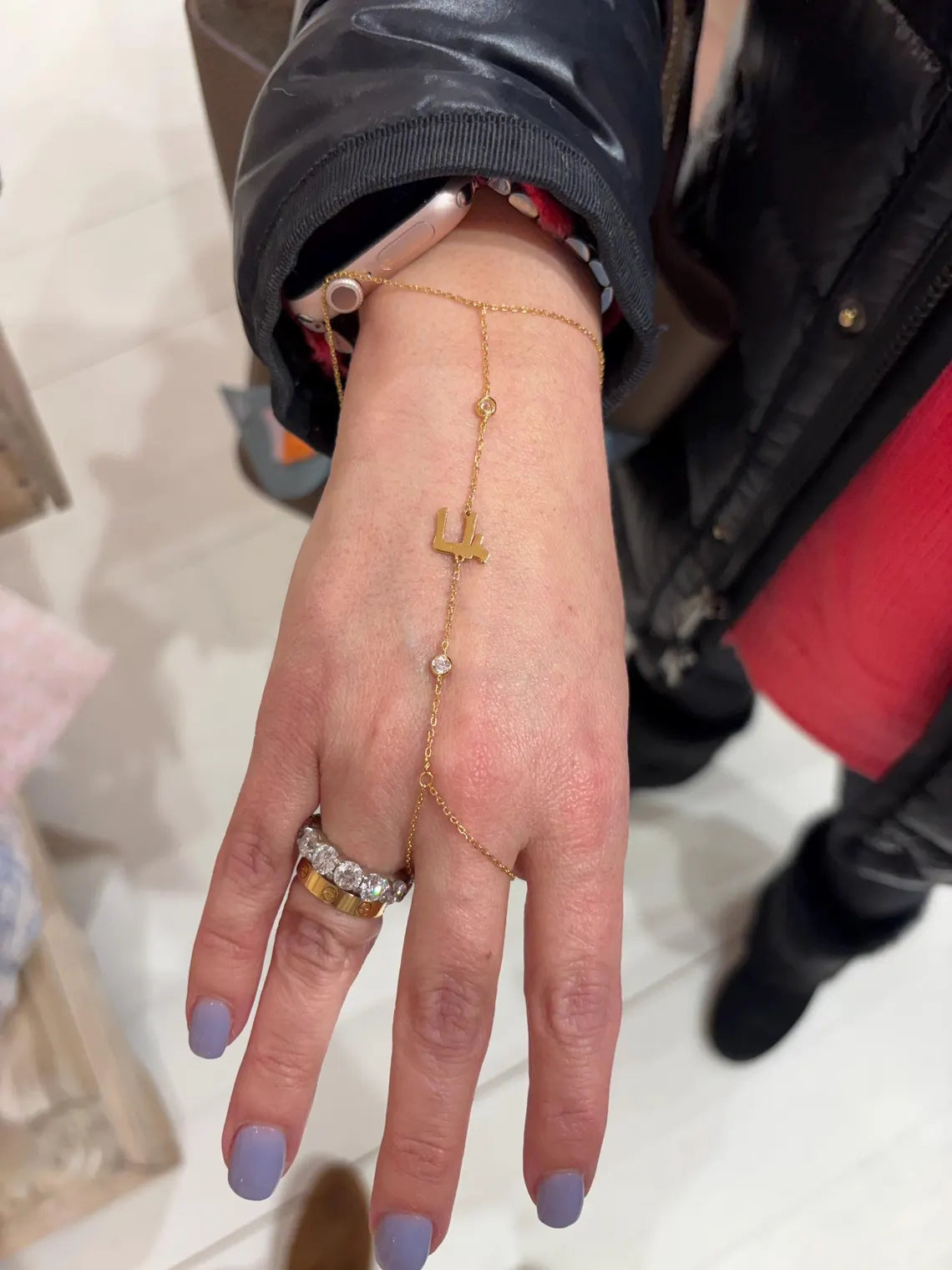 Sterling Silver Chai Hand Chain
