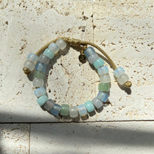 Load image into Gallery viewer, Mermaid Tears • Sea Glass Collection • Gemstone Adjustable Beaded Bracelet