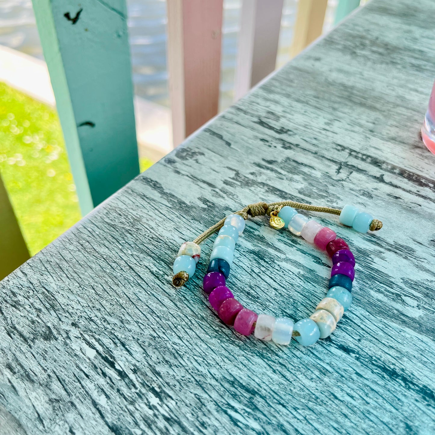 Mermaid Tails, Gemstone Adjustable Beaded Bracelet