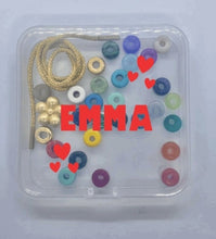Load image into Gallery viewer, Gemstone Pony Bead DIY Bracelet Kit with Personalized Case