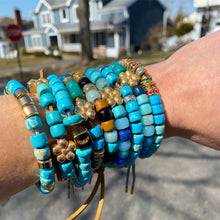Load image into Gallery viewer, The Arizona Gold Natural Gemstone Beaded Bracelet with Silver or Gold Spacers