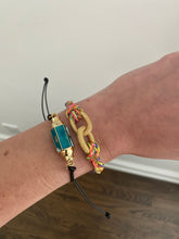 Load image into Gallery viewer, Lucky Rainbow Friendship Bracelet with Gold/Silver Links