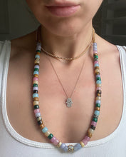 Load image into Gallery viewer, The Moda Natural Gemstone Beaded Necklace with Gold Filled Charm and Gold Spacers
