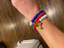 Load image into Gallery viewer, The Americana Natural Stone Beaded Bracelet/Necklace Wrap with Signature Star Tassels