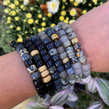 Load image into Gallery viewer, The Orion: Starry Night Collection • Natural Stone Beaded Bracelet with Star Beads