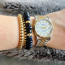 Load image into Gallery viewer, The Black Magic • Henry Reese Gemstone Bracelet with 14k Gold Beads
