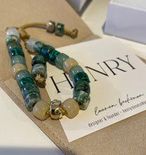 Load image into Gallery viewer, The Bubbly - Gemstone Pony Bead Bracelet with Diamond 14K Gold Accent – Moonstone, Quartz, Agate