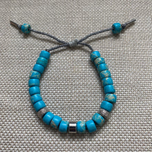 Load image into Gallery viewer, The Arizona Gold Natural Gemstone Beaded Bracelet with Silver or Gold Spacers