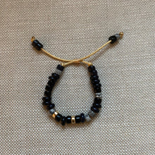 Load image into Gallery viewer, The Black Magic • Henry Reese Gemstone Bracelet with 14k Gold Beads