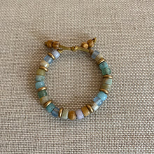 Load image into Gallery viewer, Tribal Wood Gemstone Beaded Bracelet with Czech Glass Spacers