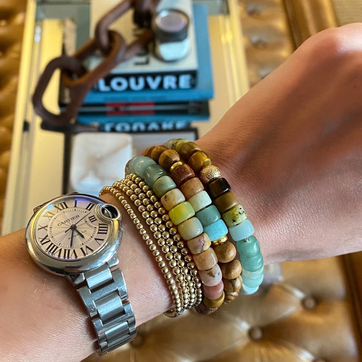 The Marcelline • Natural Gemstone Beaded Bracelet • Personalized