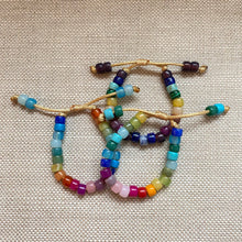 Load image into Gallery viewer, Technicolor Majik, Adjustable Gemstone Beaded Bracelets