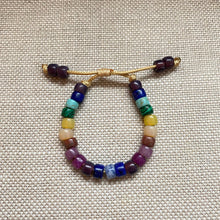 Load image into Gallery viewer, Technicolor Majik, Adjustable Gemstone Beaded Bracelets