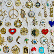 Load image into Gallery viewer, Charmed Life, Gemstone Beaded Necklace with Gold Filled Charms