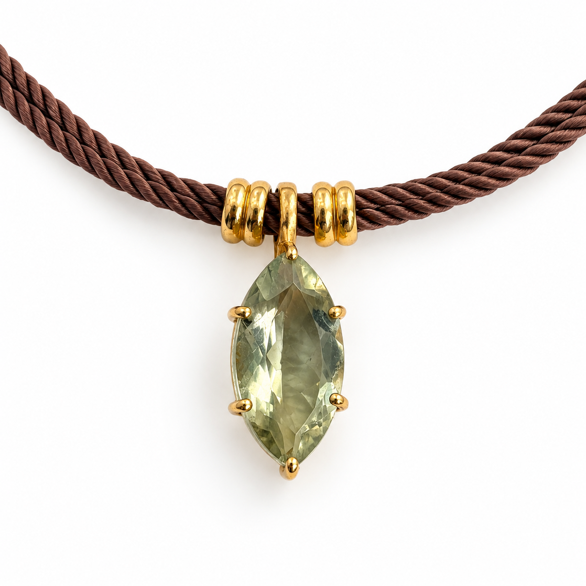 Green Amethyst Marquise Necklace