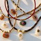 Moonstone & Yellow Citrine Oval Rope Necklace Vertical
