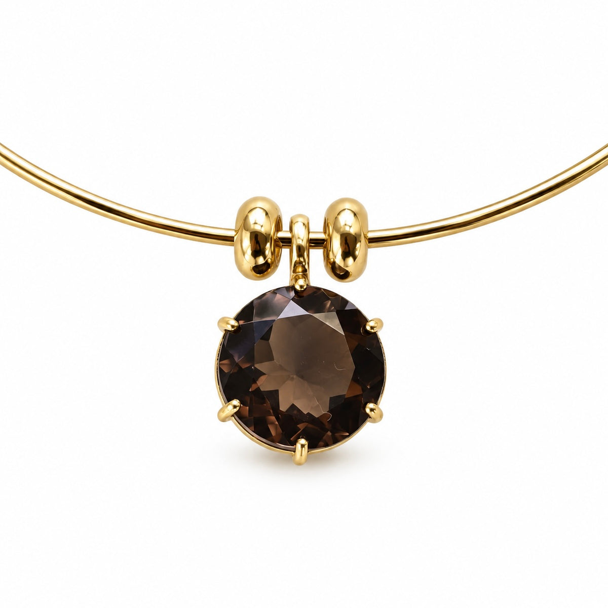 Smoky Quartz Gold-Filled Collar Necklace