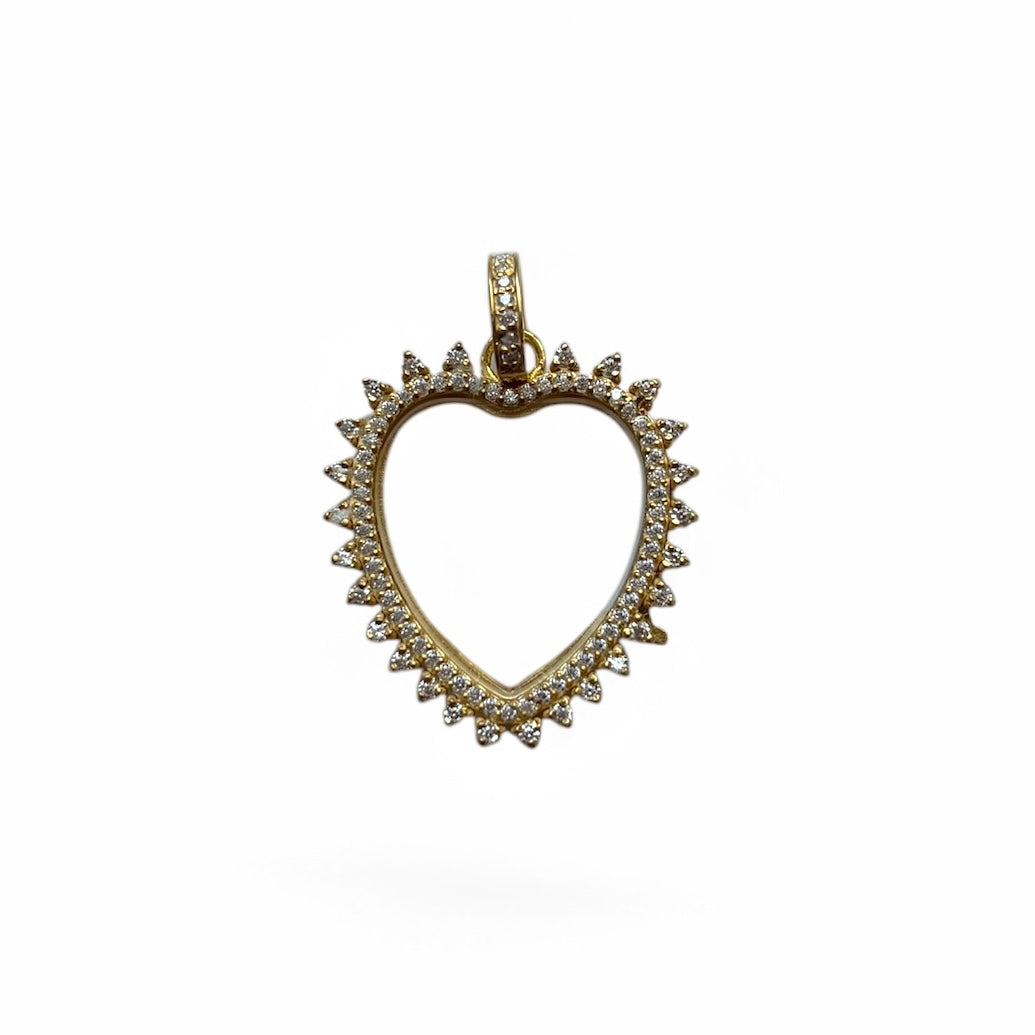 Edgy Heart Glass Locket