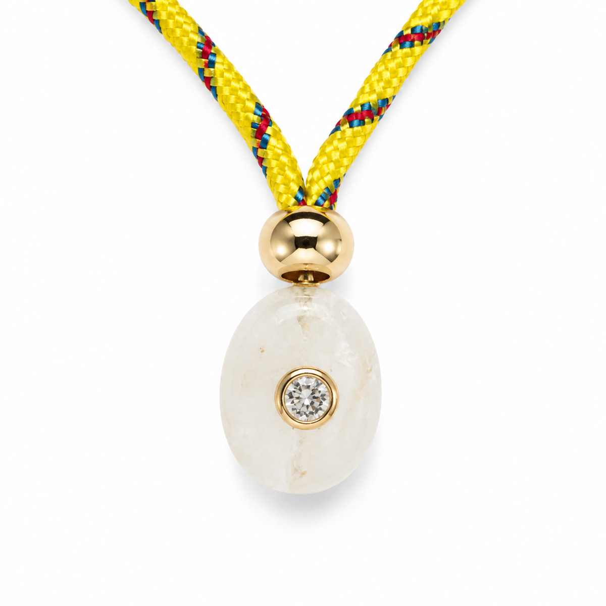 Moonstone & White Topaz Petite Oval Rope Necklace