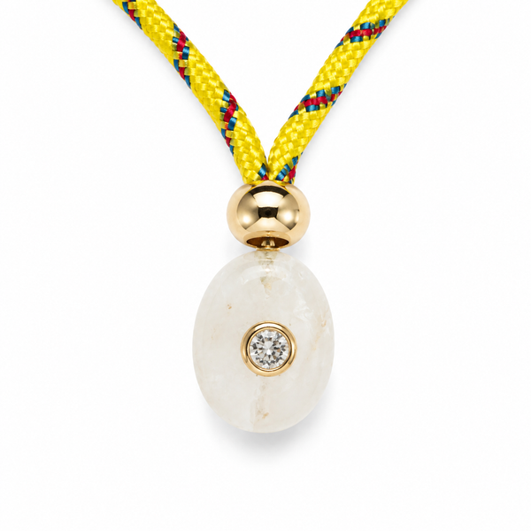 Moonstone & White Topaz Petite Oval Rope Necklace