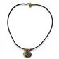 Zebra Jasper Oval Pendant Rope Necklace with Citrine