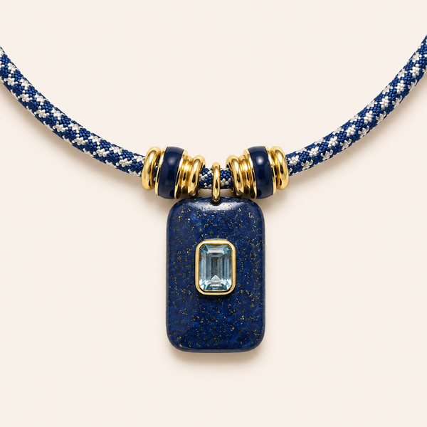 Lapis & Blue Topaz Cord Necklace