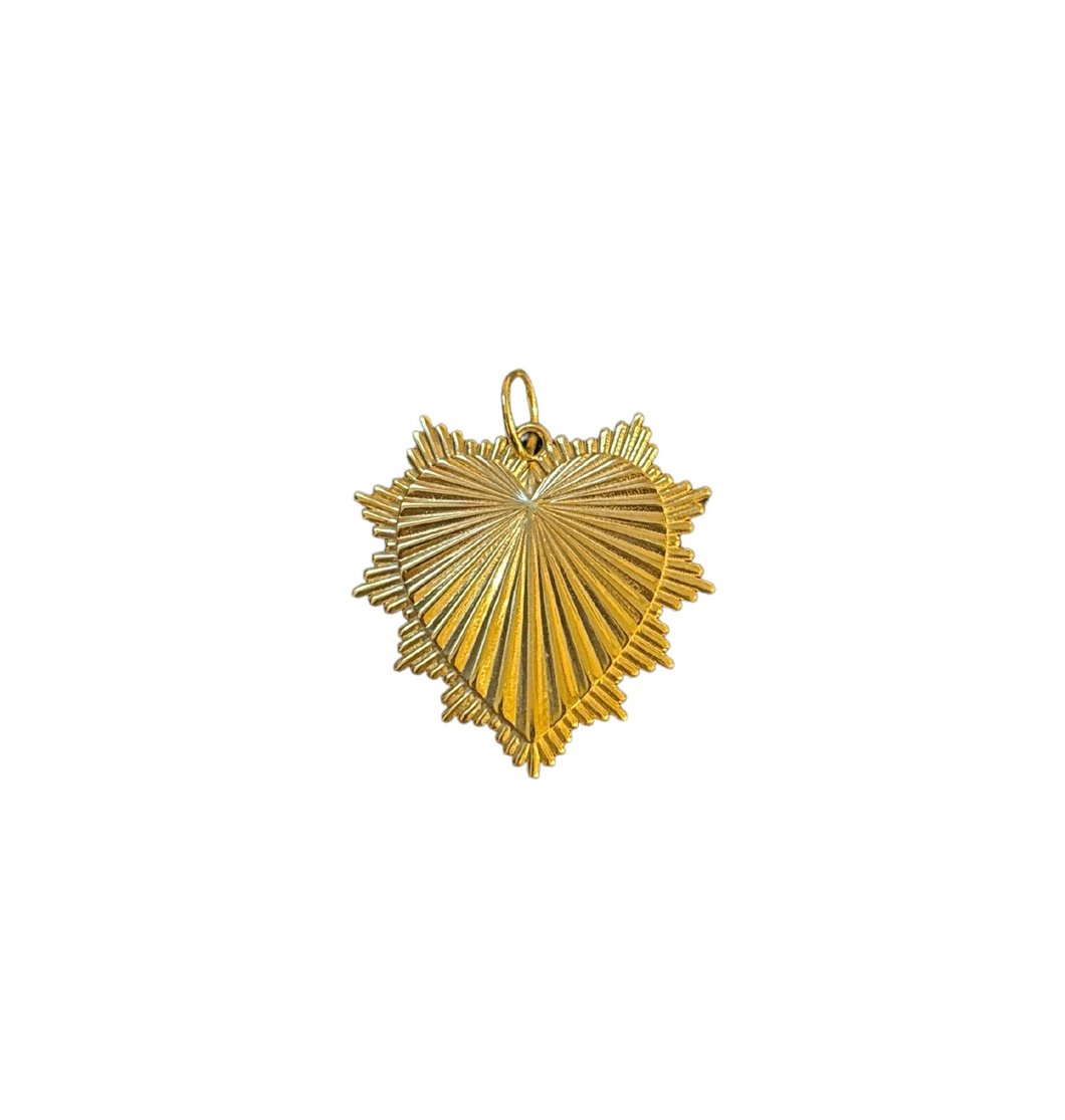 Radial Fluted Heart Charm