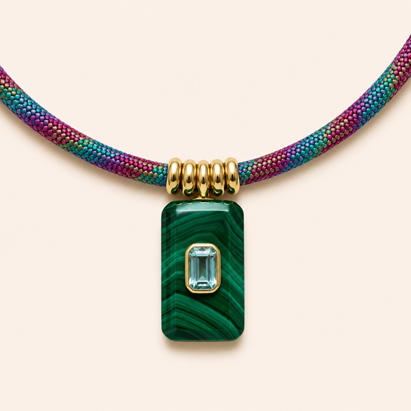 Malachite & Blue Topaz Cord Necklace