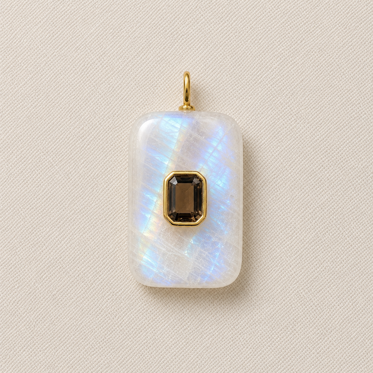Moonstone with Smoky Quartz