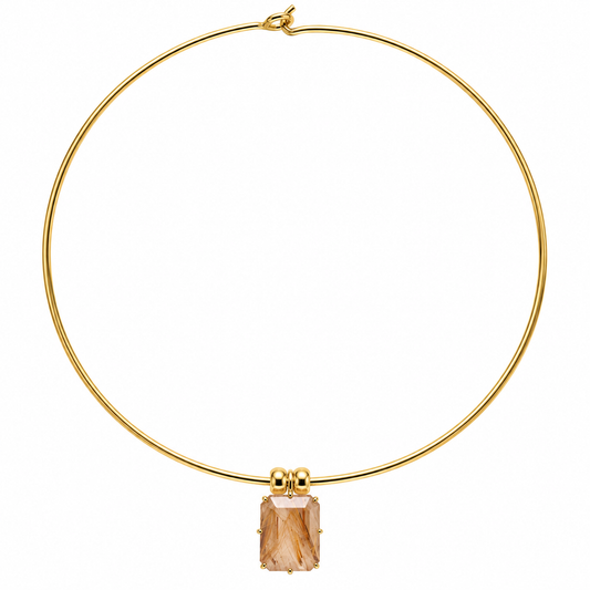 Rutilated Quartz Gold-Filled Collar Necklace