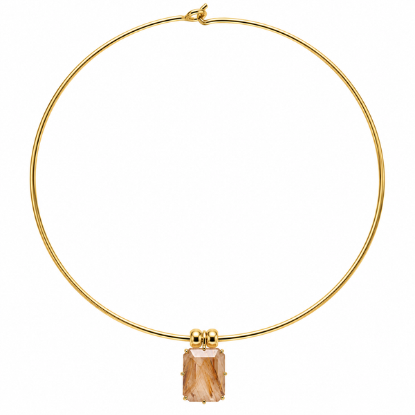 Rutilated Quartz Gold-Filled Collar Necklace