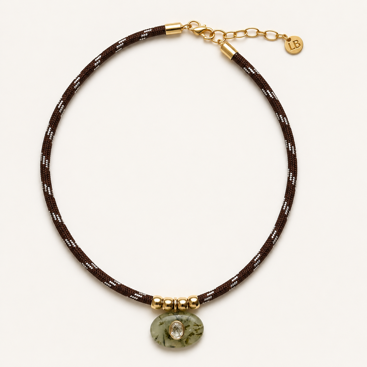 Prehnite & White Topaz Rope Necklace