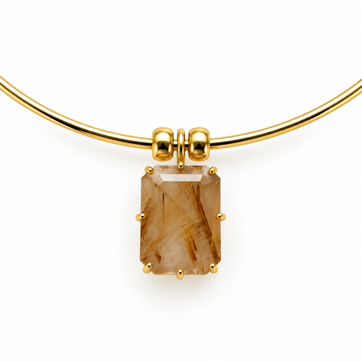 Rutilated Quartz Gold-Filled Collar Necklace