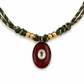 Tiger’s Eye & White Topaz Oval Knotted Rope Necklace