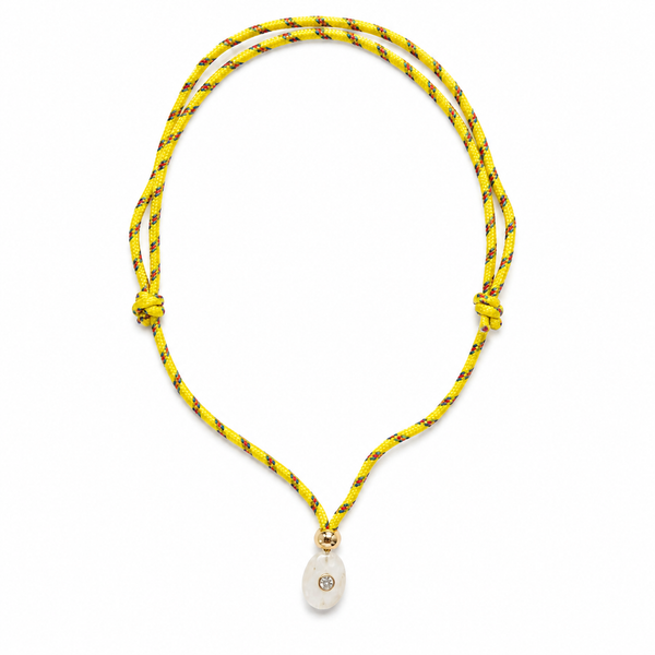 Moonstone & White Topaz Petite Oval Rope Necklace