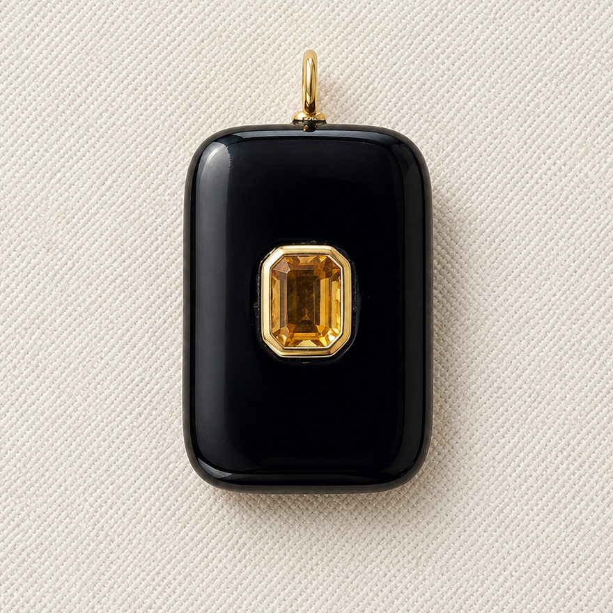 Black Obsidian with Lemon Quartz
